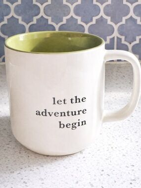 Threshold Coffee Mug Inspirational Quote Large Handle White Green